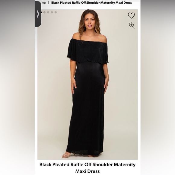 Maternity pleated black long maxi. Worn once - Picture 1 of 2